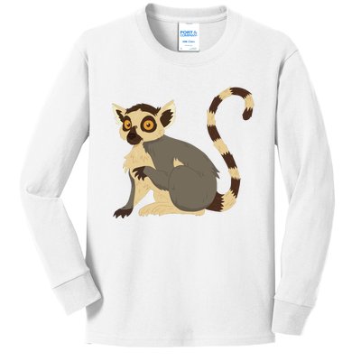 Lemur Animal Kids Long Sleeve Shirt