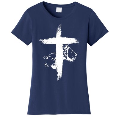 Lion And Lamb Cross Women's T-Shirt