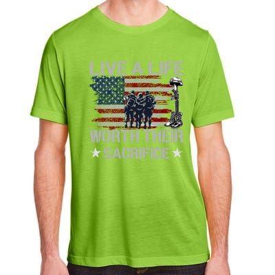 Live A Life Worth Their Sacrifice Gift Veterans Day Gift Adult ChromaSoft Performance T-Shirt