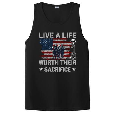 Live A Life Worth Their Sacrifice Gift Veterans Day Gift PosiCharge Competitor Tank