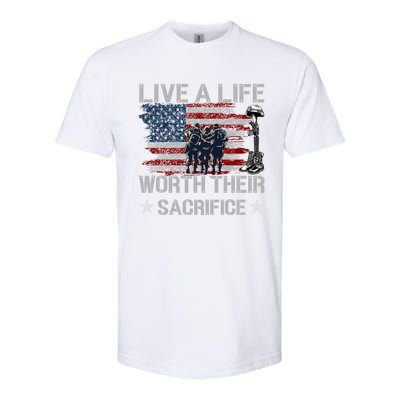 Live A Life Worth Their Sacrifice Gift Veterans Day Gift Softstyle CVC T-Shirt