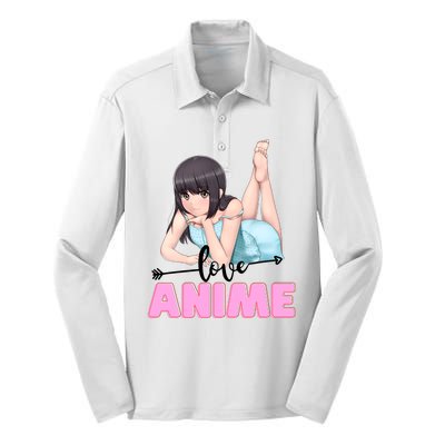 Love Anime Silk Touch Performance Long Sleeve Polo