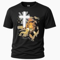 Lion And Lamb Cross Jesus Christ Cooling Performance Crew T-Shirt