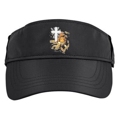 Lion And Lamb Cross Jesus Christ Adult Drive Performance Visor