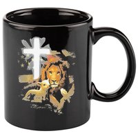 Lion And Lamb Cross Jesus Christ 11oz C Handle Ceramic Mug
