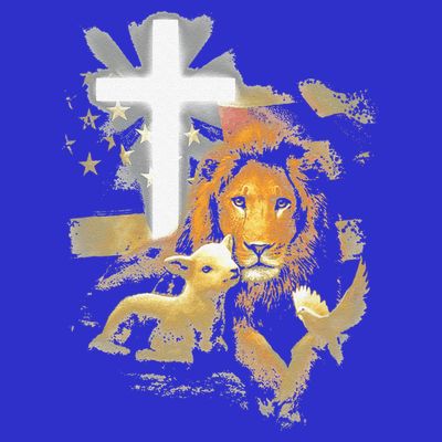 Lion And Lamb Cross Jesus Christ T-Shirt