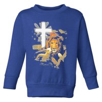 Lion And Lamb Cross Jesus Christ Toddler Sweatshirt