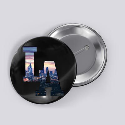 Los Angeles LA Skyline Vintage California LA Button