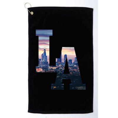 Los Angeles LA Skyline Vintage California LA Platinum Collection Golf Towel