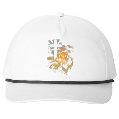 Lion And Lamb Cross Jesus Christ Snapback Five-Panel Rope Hat