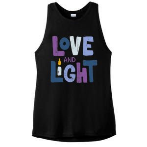 Love And Light Hanukkah Chanukah Jewish Trending Gift Ladies PosiCharge Tri-Blend Wicking Tank