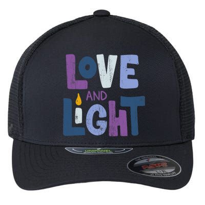 Love And Light Hanukkah Chanukah Jewish Trending Gift Flexfit Unipanel Trucker Cap