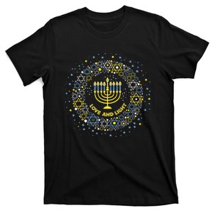 Love And Light Hanukkah Jew Menorah Jewish Chanukah T-Shirt