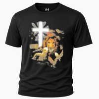 Lion And Lamb Cross Jesus Christ Cooling Performance Crew T-Shirt