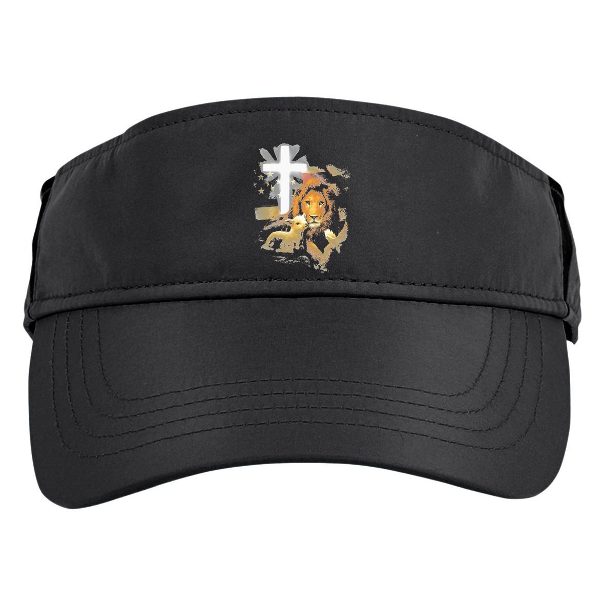 Lion And Lamb Cross Jesus Christ Adult Drive Performance Visor