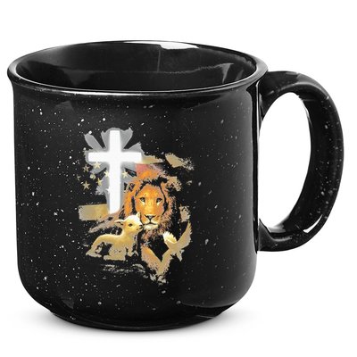 Lion And Lamb Cross Jesus Christ 15oz Campfire Ceramic Mug