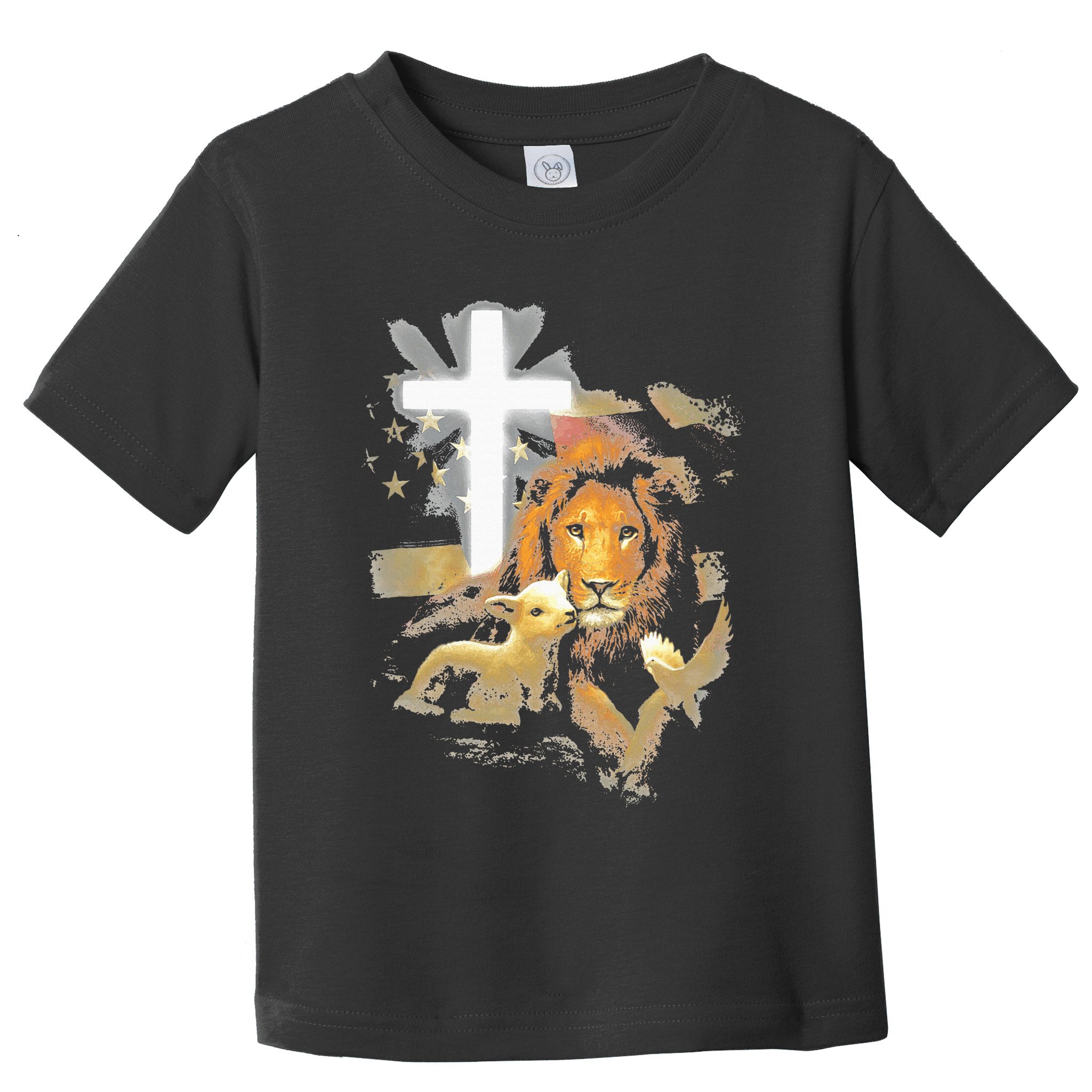 Lion And Lamb Cross Jesus Christ Toddler T-Shirt