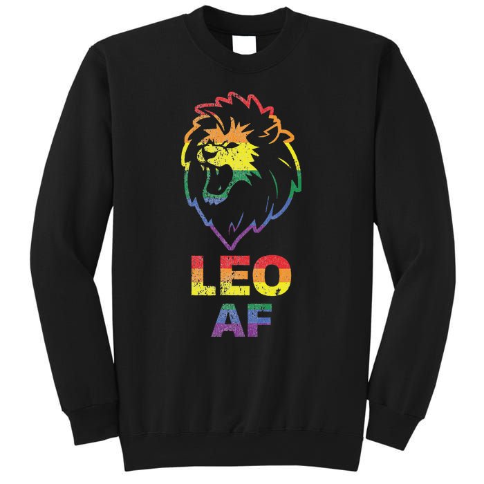 Leo AF Lion LGBT for August and July Birthday Gift Sweatshirt