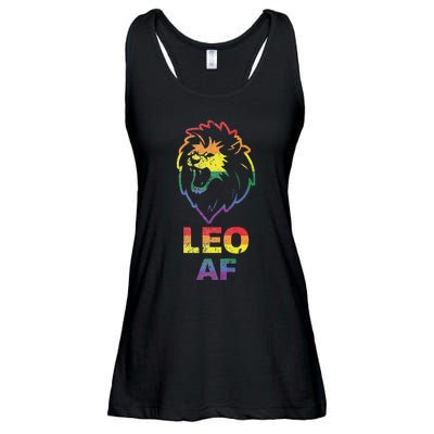 Leo AF Lion LGBT for August and July Birthday Gift Ladies Essential Flowy Tank