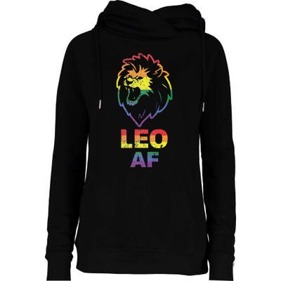 Leo AF Lion LGBT for August and July Birthday Gift Womens Funnel Neck Pullover Hood