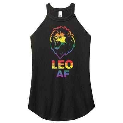 Leo AF Lion LGBT for August and July Birthday Gift Women’s Perfect Tri Rocker Tank