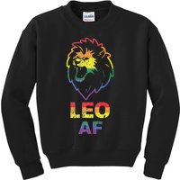 Leo AF Lion LGBT for August and July Birthday Gift Kids Sweatshirt