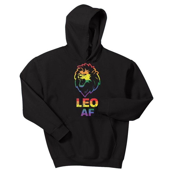 Leo AF Lion LGBT for August and July Birthday Gift Kids Hoodie