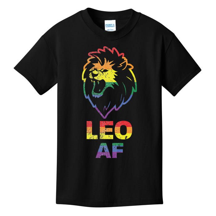 Leo AF Lion LGBT for August and July Birthday Gift Kids T-Shirt