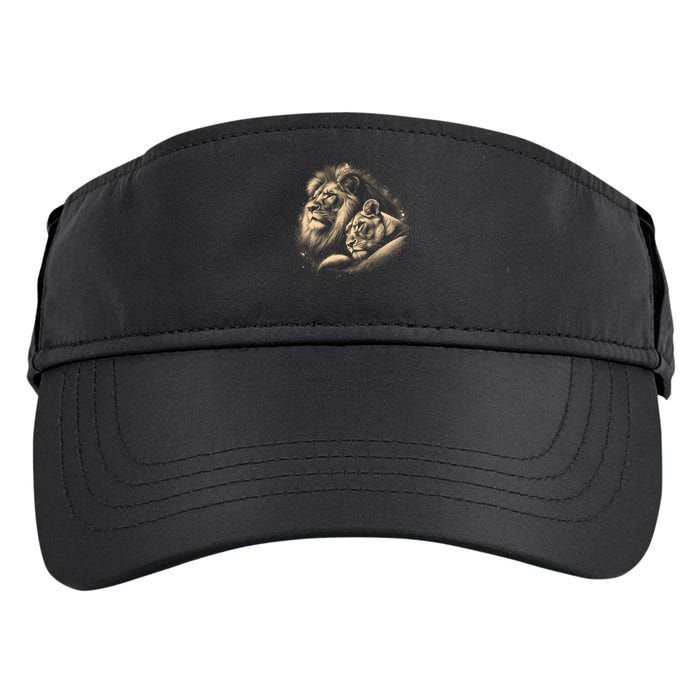 Lion And Lioness - Symbol Of Love Loyalty And Partnership Gift Adult Drive Performance Visor