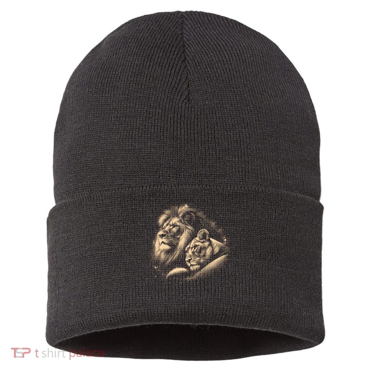 Lion And Lioness - Symbol Of Love Loyalty And Partnership Gift Sustainable Knit Beanie