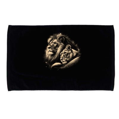 Lion And Lioness - Symbol Of Love Loyalty And Partnership Gift Microfiber Hand Towel