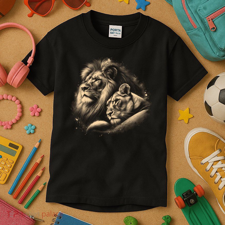Lion And Lioness - Symbol Of Love Loyalty And Partnership Gift Kids T-Shirt