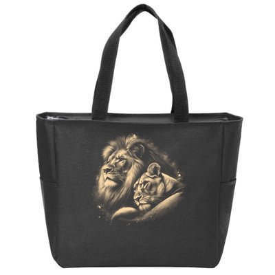 Lion And Lioness - Symbol Of Love Loyalty And Partnership Gift Zip Tote Bag