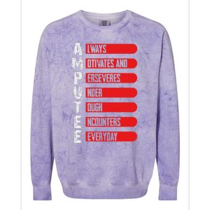 Leg Ampu Leg Amputation Support Humor Ampu Colorblast Crewneck Sweatshirt