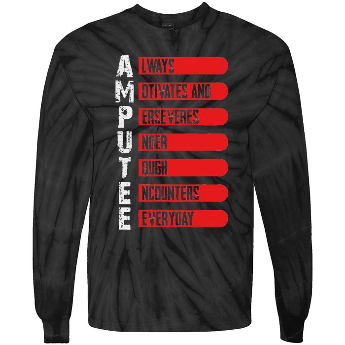 Leg Ampu Leg Amputation Support Humor Ampu Tie-Dye Long Sleeve Shirt