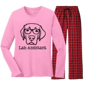 Lab Assistant Labrador Lover Gift Labrador Retriever Dog Women's Long Sleeve Flannel Pajama Set 