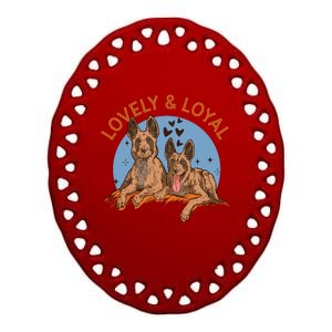 Lovely And Loyal Dog Ceramic Oval Ornament