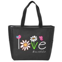 Love Aunt Life Daisy Cute Matching Family Zip Tote Bag