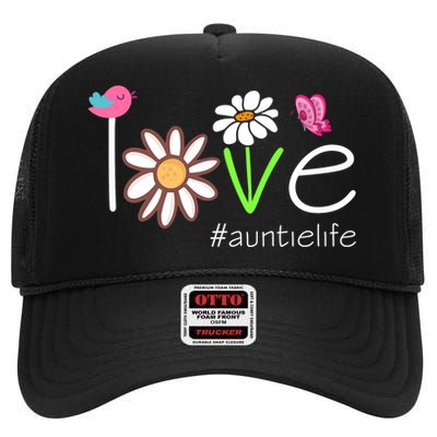 Love Auntie Life Cute Matching Family High Crown Mesh Back Trucker Hat