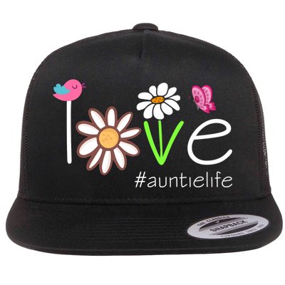 Love Auntie Life Cute Matching Family Flat Bill Trucker Hat