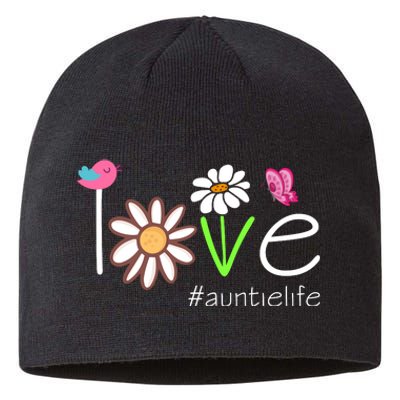 Love Auntie Life Cute Matching Family Sustainable Beanie