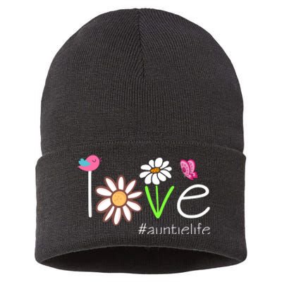 Love Auntie Life Cute Matching Family Sustainable Knit Beanie