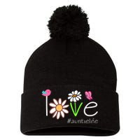 Love Auntie Life Cute Matching Family Pom Pom 12in Knit Beanie