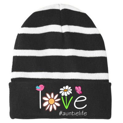 Love Auntie Life Cute Matching Family Striped Beanie with Solid Band