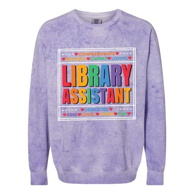 Librarian Assistant Library Colorblast Crewneck Sweatshirt
