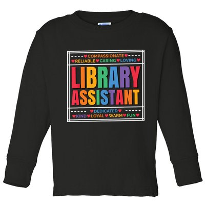 Librarian Assistant Library Toddler Long Sleeve Shirt