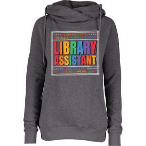 Librarian Assistant Library Womens Funnel Neck Pullover Hood