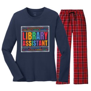 Librarian Assistant Library Women's Long Sleeve Flannel Pajama Set 