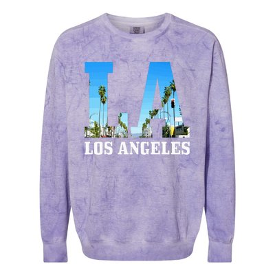 Los Angeles La Vintage California Los Angeles Colorblast Crewneck Sweatshirt