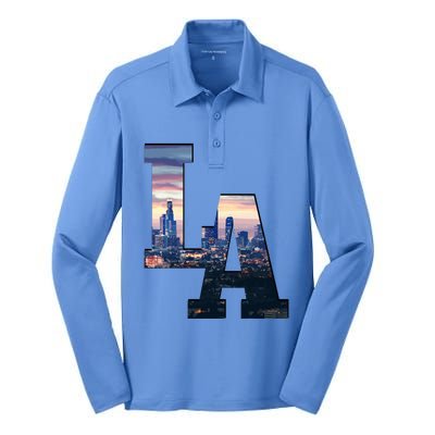 Los Angeles La Skyline Silk Touch Performance Long Sleeve Polo